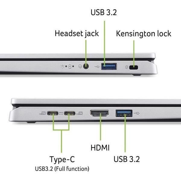 ACER Aspire Go AG14-71P-57Z6 Laptop PC - Windows 11 -14'' WUXGA IPS -Intel Core i5-13420H -Intel UHD Graphics -RAM 16GB -512GB SSD