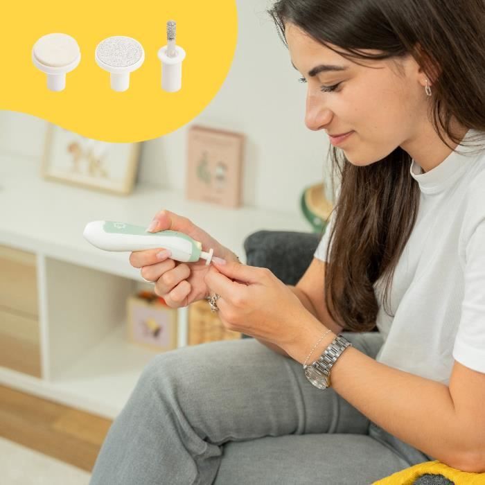 Badabulle Electric File with 6 interchangeable tips + 3 refills