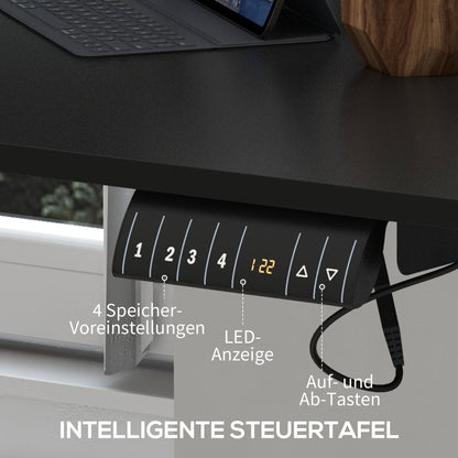 Vinsetto Stehpult höhenverstellbarer Computertisch Schreibtisch, 140 cm x 70 cm x 116 cm, Schwarz