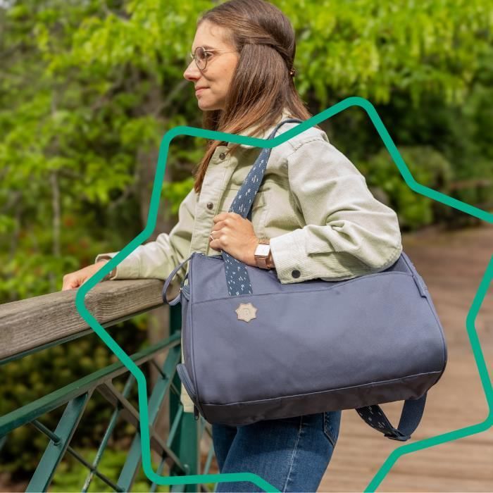 Badabulle Pocketstyle Changing Bag - Changing mat, Insulated cover, Pouch, Stroller clips included, Blue