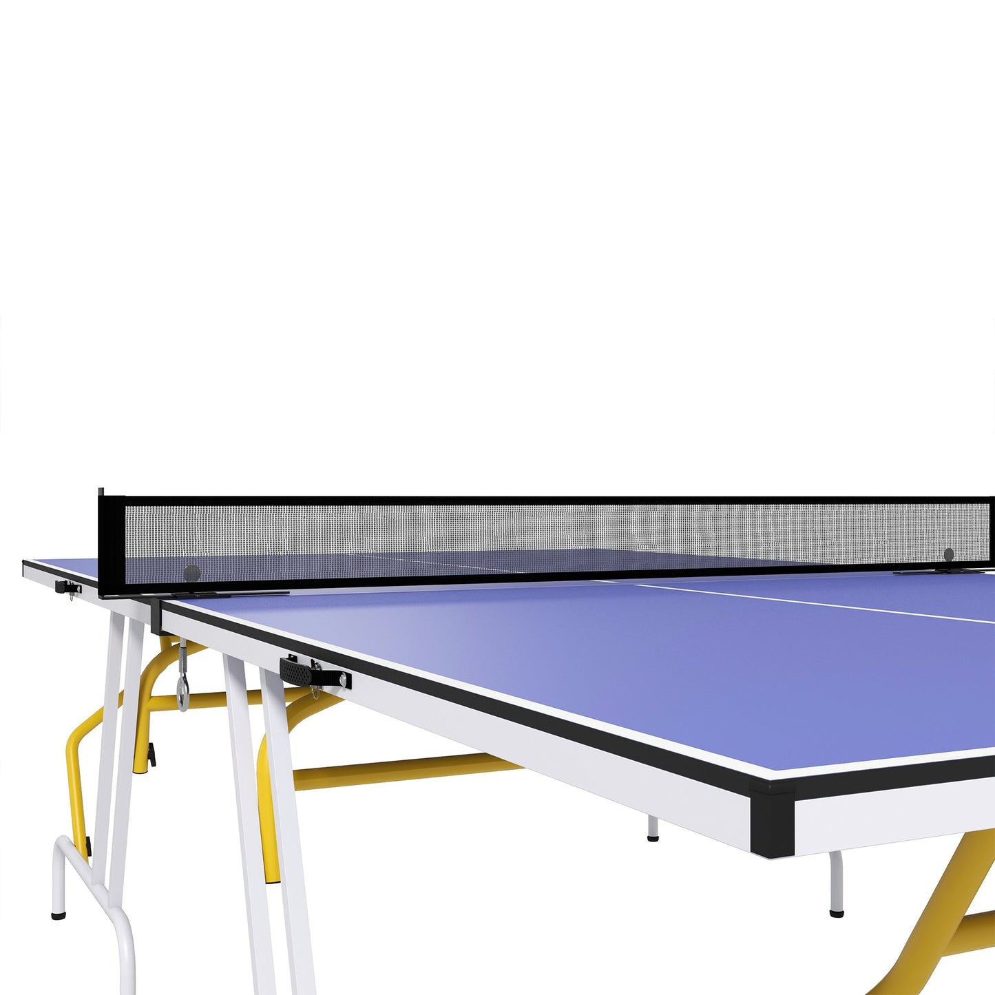 SPORTNOW Tischtennisplatte, klappbar, inkl. 2 Schläger, 3 Bälle, Netz, In- & Outdoor, Metallgestell, 274x152x76cm, Blau