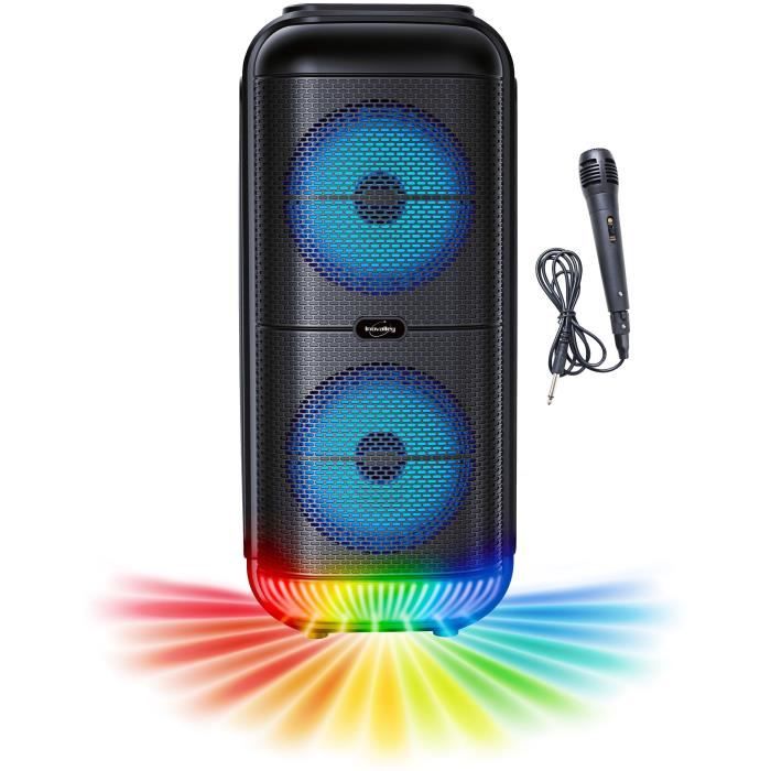Luminous Karaoke Speaker - INOVALLEY - KA22-BTH - Bluetooth V5.0 - 49 cm - 500 W - Black